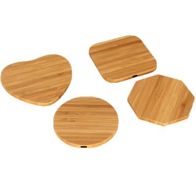 China Wooden Bamboo Cell Phone Qi Wireless Charger Charging Nokia For Samsung Galaxy Wireless Charging iPhone for sale