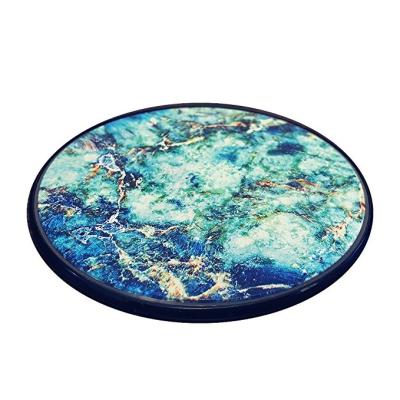 China Mobile Phone Pad Qi Marble Wireless Fast Charging Radio Charging Bottom Marble Wireless Charger For iPhone XS Max/XR/XS/X/8 Plus for sale