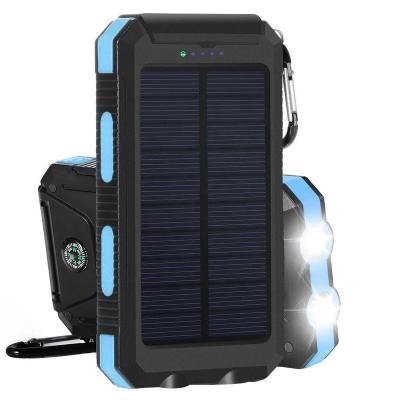 China Waterproof Li-polymer Battery Mobile Solar Powerbank 20000mAh With Logo With Led Lights for sale