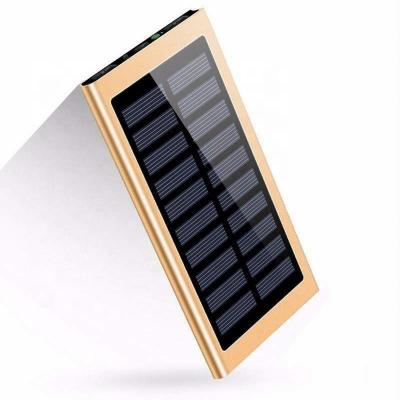 China Portable Fast Banking 20000mah Li-polymer Battery Full Capacity Solar Energy Power Banks Super Thin For Mobile Phones for sale