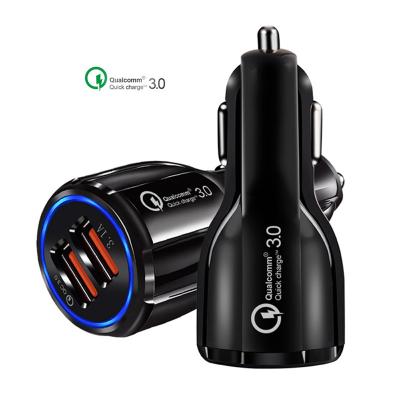 China OEM 3.1A Dual Usb Qualcomm Phone USB Charger 2 Fast Charging 3.0 Fast Left Car Charger Car Charger for sale