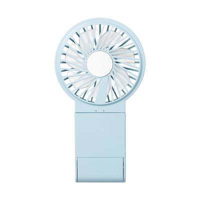 China Portable USB Rechargeable Neck Band Mini USB Mini Fan LED Light Desk Fan for sale