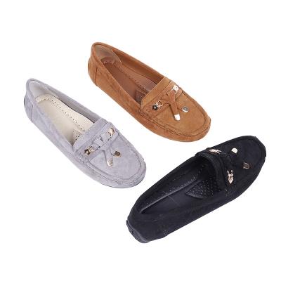 China New Korean Deodorization Leisure Stylish Women's Flat Shoes Soft Comfortable Ladies PU Synthetic Moccasin Flats-Soled for sale