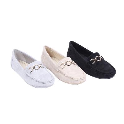 China Simple Design High Quality Casual Ladies Loafers Suede Deodorization Comfort PU Synthetic Flat Shoes Women for sale