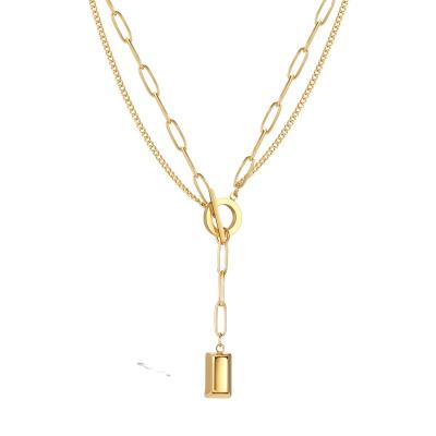 China CLASSIC Trendy Jewelry Layering Necklace With Charm Lock Pendant For Lady for sale