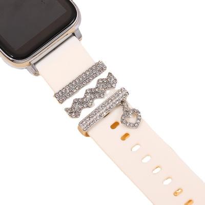 China Europe Metal Diamond Decorative Ring Charms For Watch Band Strap Metal Buckle For Sports Strap Accessories for sale