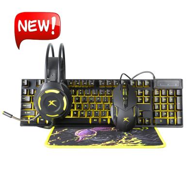 China Four in one suit 2021Hot sale gaming keyboard mouse combo and headphone gaming mechanical mouse and keyboard for sale