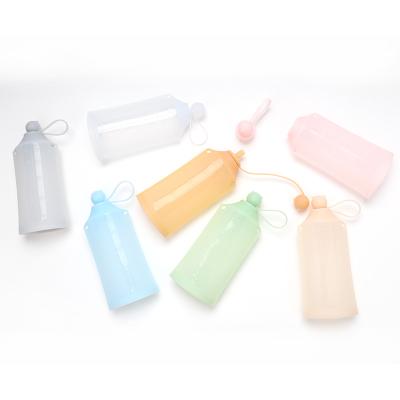 China Washable School Outdoor Private Label BPA Free Collapsible Water Bottle Silicone Folding Water Bottle for sale