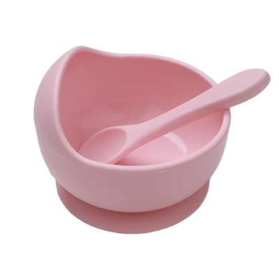 China BPA Free New products Non-corrosive safe environmentally friendly Silicone baby kid bowl spoon set for sale