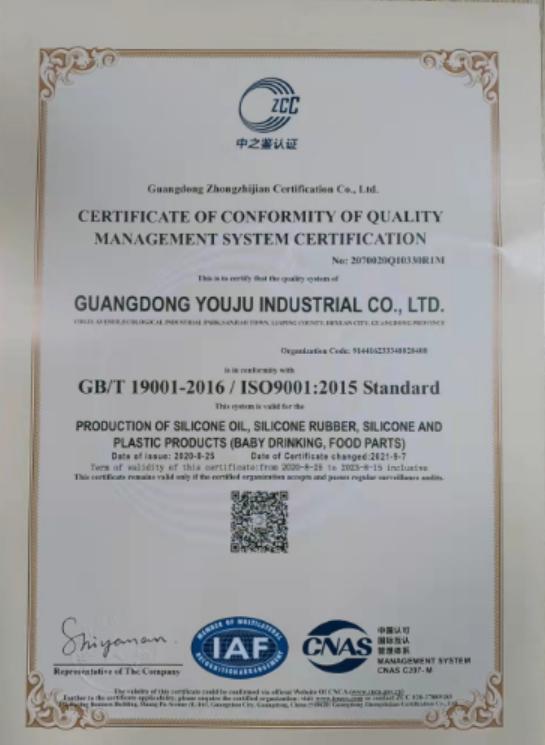 ISO9001 - Guangdong Youju Industrial Co., Ltd.