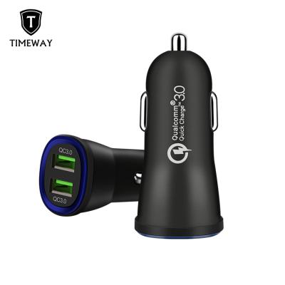 China Universal Fast Fast 3 Charger QC3.0 USB Car Phone Charger 12V MP3 GPS Mobile Phone Tablet USB 12V Car Phone Left Charger for sale