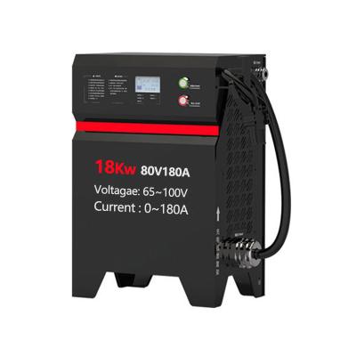 China AGV RGV forklift charger 48V 80v 120V rv battery 80V 180A 18Kw lithium battery charger LifePo4 standard smart car battery pack EV fast dc charger for sale