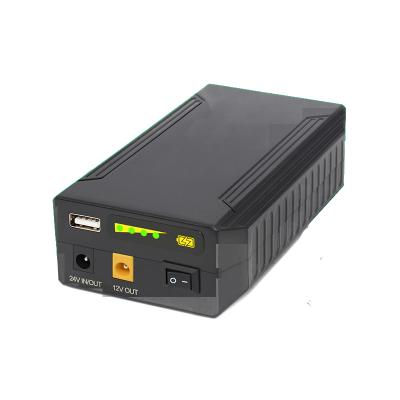 China Security/Monitoring/Alarm DC Power Supply Mini UPS 5V 12V 24V Lithium-Ion Battery Pack Portable DC Power Supply with USB Output and DC Input/Output Port for sale