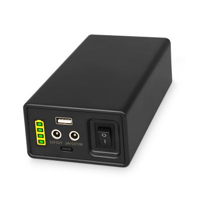 China Portable Security/Monitoring/Alarm DC Power Supply Mini DC UPS Lithium-Ion Battery Pack 5V 12V 24V with USB Output and DC Input/Output for sale