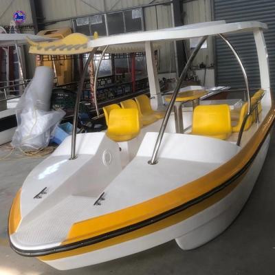 China Leisure Luxury Cheap Price Fiberglass Boat Electric Water Pedal Boat Used For Sea And Park for sale