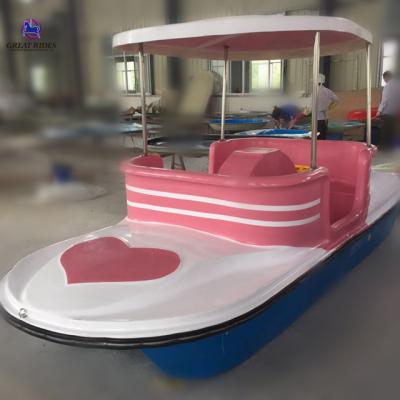 China Water Park Leisure Boat Electric Guided Pedal Boat Fiberglass Paddle Boats for sale