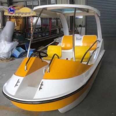 China Best Quality PE FRP Material 4-5 Seats Water Pedal Boats Electric Recreational Boats For Sale for sale