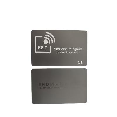 China Waterproof / Waterproof Black 13.56Mhz UV Finished PVC Laminated RFID Blocking Chip Card for sale