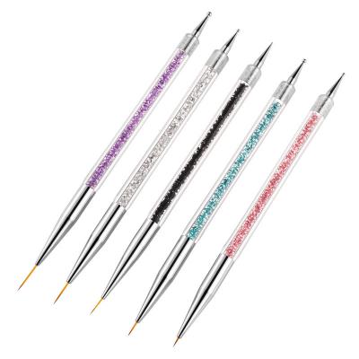 China NAIL FOCSTAR 5 Pcs Double Ended Nail Dotting Painting Pen Brushes Set Acrylic Nail Art Liner Brush (BTB034) for sale