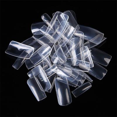 China FOCSTAR Clear 500pcs Per Box Clear False Nail Tips Full Cover Artificial Finger Nails for sale