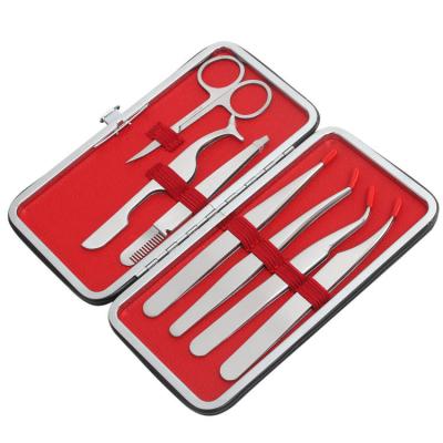 China Stainless Steel Private Label Fashional Beauty Tools Stainless Steel Eyebrow Tweezers 7pcs Set for sale