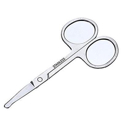 China FOCSTAR Eco-friendly Classic Round Tip Makeup Eyebrow Eyelash Nose Nose Hair Scissors Eco-friendly Stainless Steel(BT8003) for sale