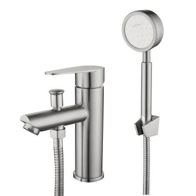 China Sus 304 Brushed Basin Hot and Cold Faucet Basin Mixer,G1/2 Interface Multifunctional Faucet Shower Set Bidet Set for sale