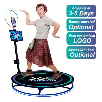 China SDK Purchase 360 ​​Photo Booth Auto Rotate Rotating Portable Selfie Platform 360 Photo Booth With Ring Light for sale