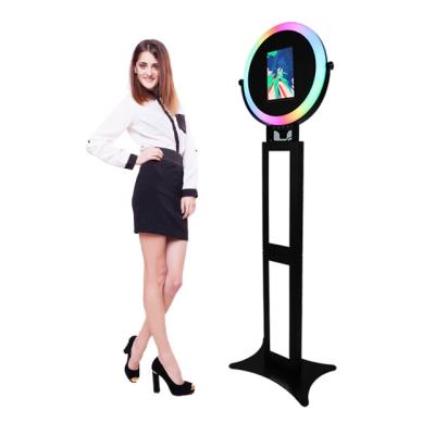 China 2022 festival compact size most popular Ipad booth with ring light simple design ipad photo booth floor standing for sale