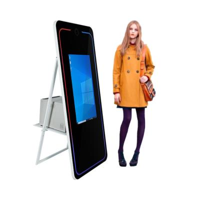 China SDK 2022 latest products smart magic mirror photo booth mini photo and print function magic mirror prices for sale