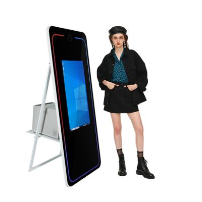 China SDK fast delivery business kiosk dropshipping wedding party folding mirror magic photobooth 360 video wall booth with printer for sale