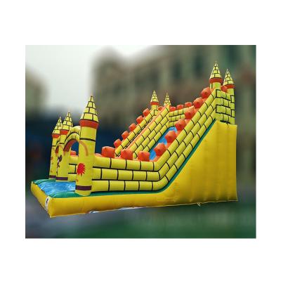 China Commercial Custom PVC Color Lemon Light Pink White Water Bounce House For Sale for sale