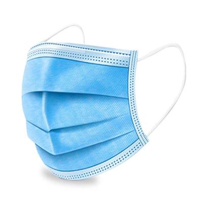 China 1200pc/carton 3 Ply Personal Protective Adult Face Mask Non Medical Non Woven Disposable Masker Blue for sale