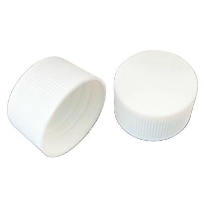 China Non Spill White Color Plastic Ribbed 20/410 Screw Cap For Plastic Bottle Plastic Screw Cap Bottle PP Lid Sealing Type for sale