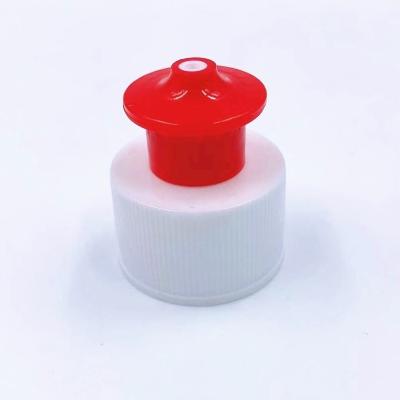 China Flip Non 28/410 Ribbed Push Pull Plastic Screw Cap For Plastic Bottles Lid for sale