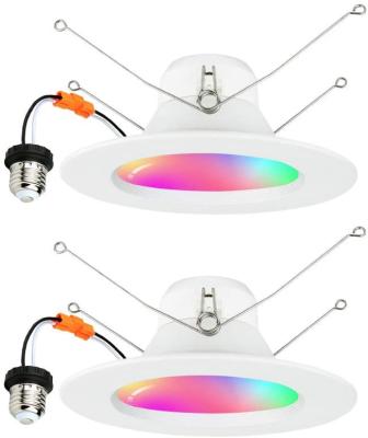 China ETL RGB 4 Inch Remote Control 10W Recessed Downlight Retrofit For 4 Inch LED Wi-Fi Housing Can Lights APP Control Compatible With Alexa for sale