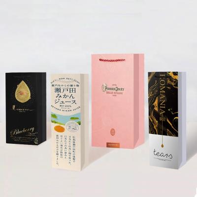 China Recyclable Customized Paper Wine Bags With Handles Pink Holographic Wine Sublimation Bag For Wine Bottles for sale