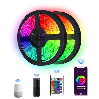 China Residential Magical House Wifi Music Activated LED Light Strip 5050 RGB String Light with 24 Key Outdoor for Christmas and Parties for sale