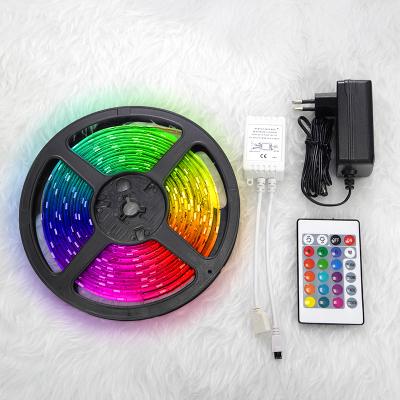 China Residential Dream Color Holiday Lighting 5 Meters Wire Strip Light 5050 RGB Remote Control RGB Led Strip Waterproof Indoor Outdoor Use for sale