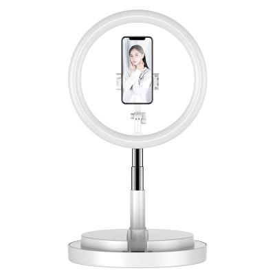 China Indoor Mini Ring Light Phone Stand RGB Pink Ring Light 29cm Black White Color For Mobile Streaming Media for sale