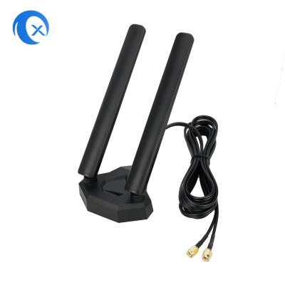 China WiFi 6E Tri Band Antenne 6GHz 5GHz 2.4GHz Gaming WiFi Antenne Magnetische basis Voor PC Computer Te koop