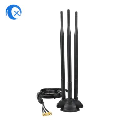 China 2.4G/5G Triple 7dBi Antenne WiFi Bluetooth Wireless Extender Magnetische Antenne mit RP-SMA-Männlichem Anschluss zu verkaufen