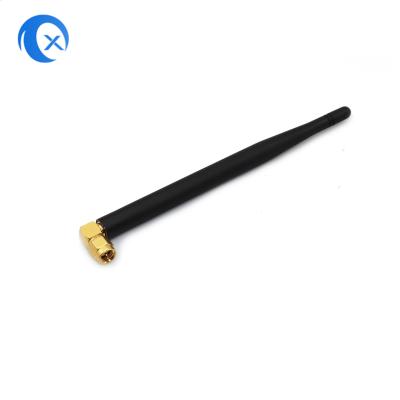 China SMA Male Connector Mount High Gain 5dBi 868MHz 2.4G Antenna NFC Fixed Right Angle WiFi Rubber Duck Antenna For Router for sale