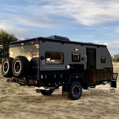 China High Intensity Fully Furniture Kitchen Toilet Mobile Motorhome RV Tent Off Raod Camper Van Travel Trailer Caravan for sale