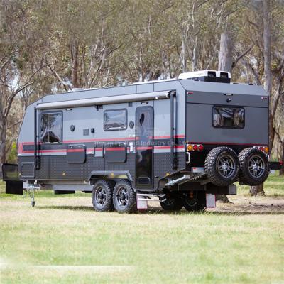 China High Intensity Australian Standard 22Ft Motorhome Travel Camping Caravan Off Road Trailer High Quality Camper Dual Axle for sale