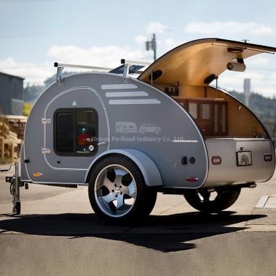 China High Intensity Aluminum Tiny Camper Caravan Retro House Travel Camping RV Off Road Mobile Affordable Teardrop Trailer for sale