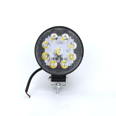 China New PC+Aluminum DAHUA Tractor Ip68 Auto Headlight 12v 27w Car Outdoor Round Off Road Vehicle Led Work Lights for sale