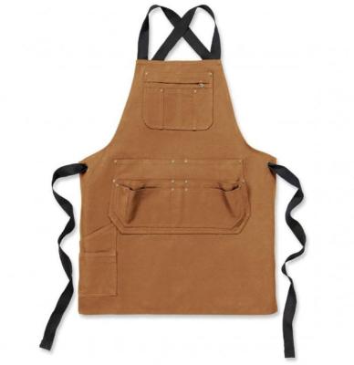 China Water Resistant Non-Toxic Custom Canvas Profession BBQ Outdoor Cooking Apron With Adjustable Strap Te koop