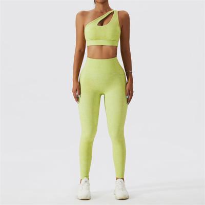 China Breathable Gym Clothing Workout Yoga Set Fitness Yoga Set Female Yoga Wear Female Set 2 Pieces High Waist Breathable for sale