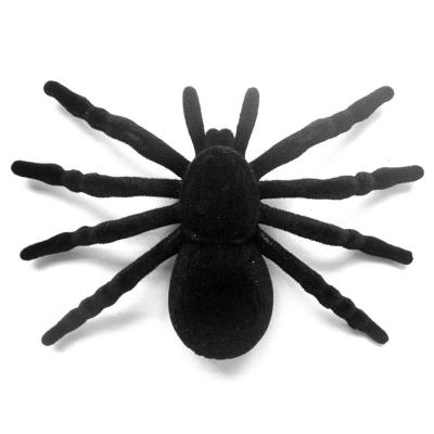 China Terror dua realistic Halloween flocking spider Ghost Festival decoration spider Halloween short hair spider for sale